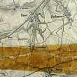 Satalice a okolí kolem r.1870. Jak je vidět, na místech dnešních skal kudy jde železniční trať jsou ještě pole.