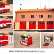 Současná pohlednice Sboru dobrovolných hasičů a jejich technika