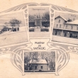 Pohlednice  kolem r.1925.Zaj�mav� je obr�zek vlevo na n�m� je zachycena k�i�ovatka s domem p.Va�hy. Za n�m je�t� nestoj� D��ovic vila a naproti je jen trafika a nic jin�ho